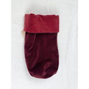 Pottery Barn Burgundy Red‎ Velvet Holiday Bottle or Wine Bag